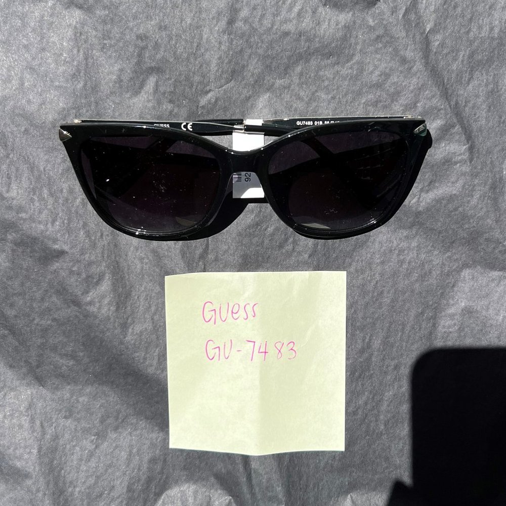 Guess Black and Gold Square Sunglasses - GU7483-01B
